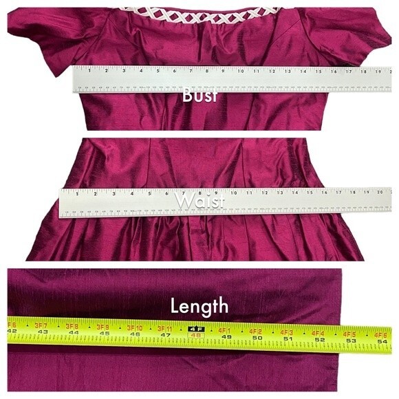 VINTAGE Designer House of Bianchi NY dark pink maxi formal DRESS sz 10 S/M - Picture 5 of 9